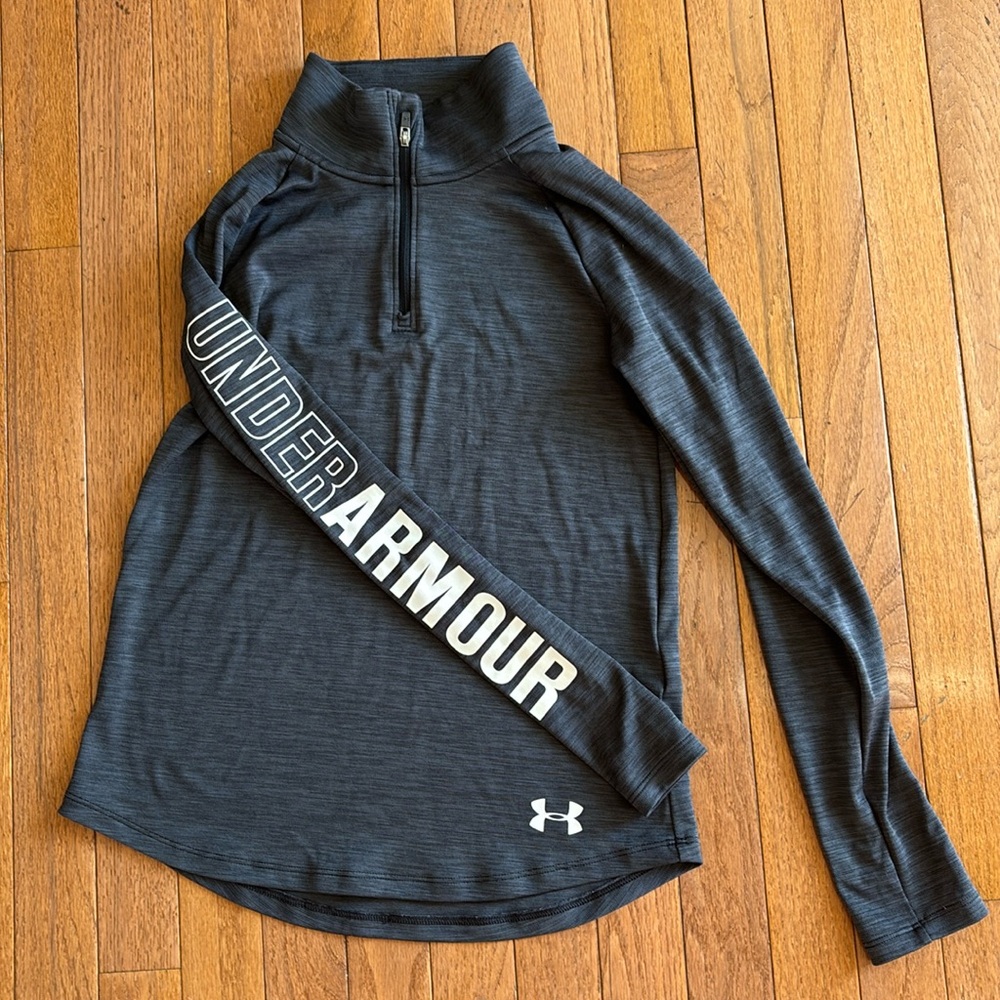 Youth grey under armor quarter zip